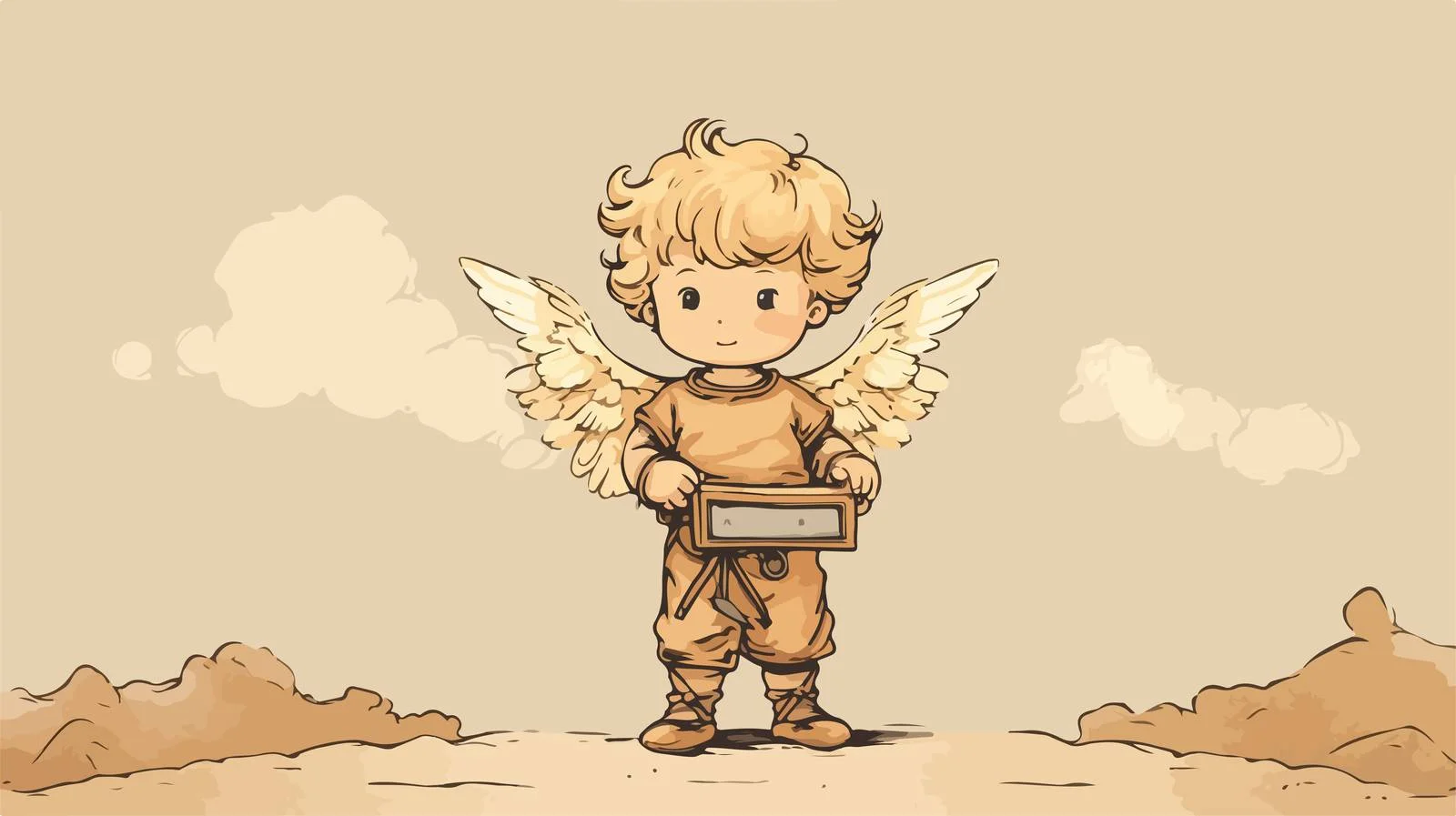 Heavenly Child Angel on Cloud — free download from Dotvec