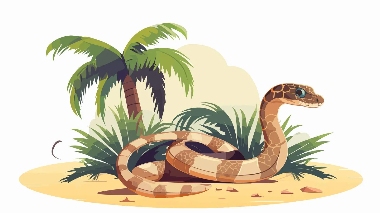 Serpentine Palm Tree Vector Art — free download from Dotvec