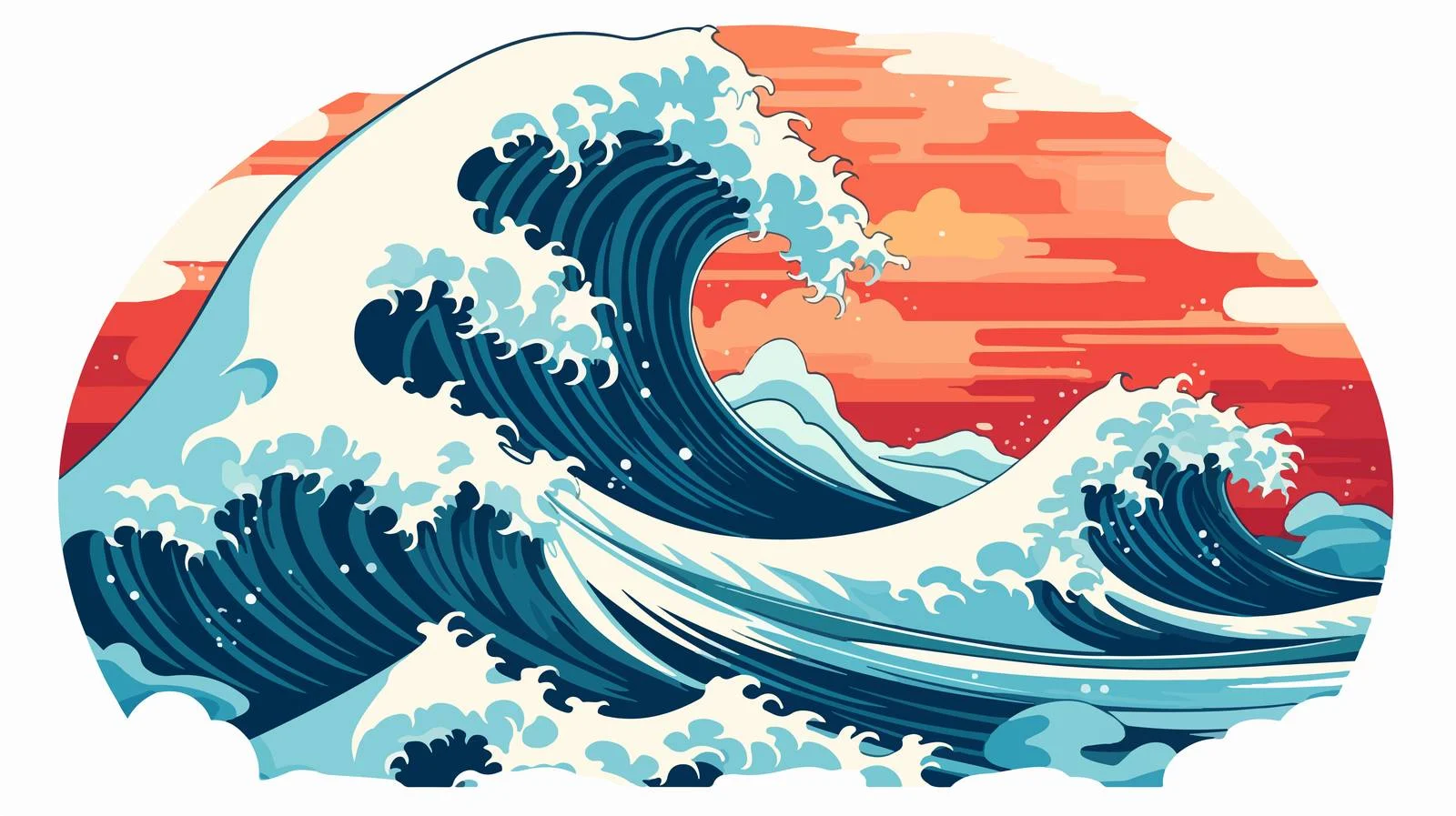 Ocean Wave Flat Vector Illustration — free download from Dotvec