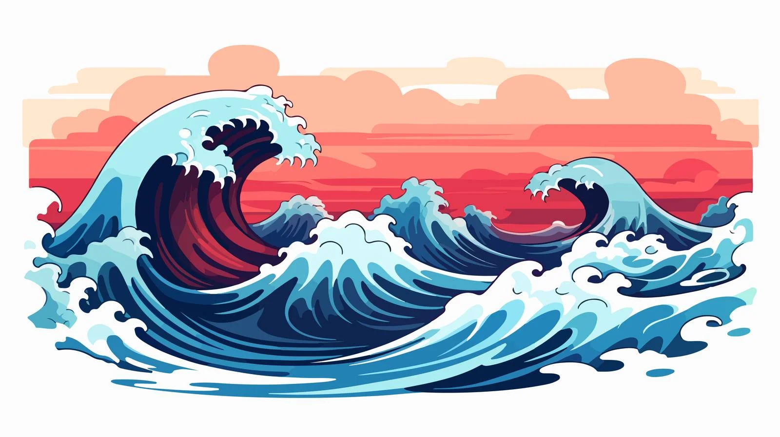 Ocean Wave Vector Illustration — free download from Dotvec