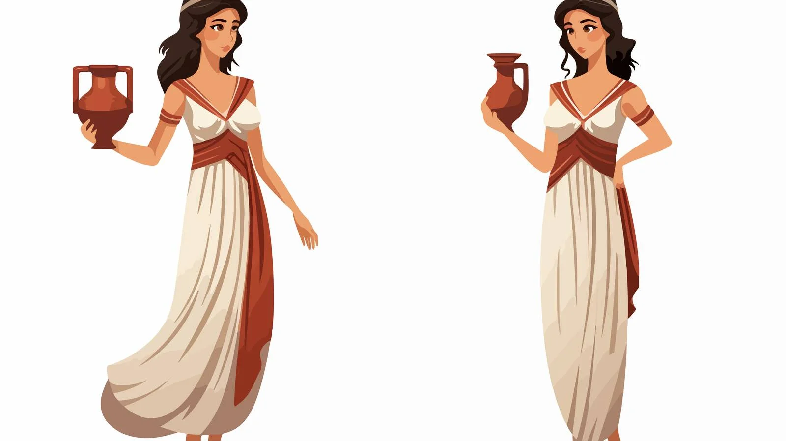 Ancient Greek Woman in Tunic Portrait — free download from Dotvec