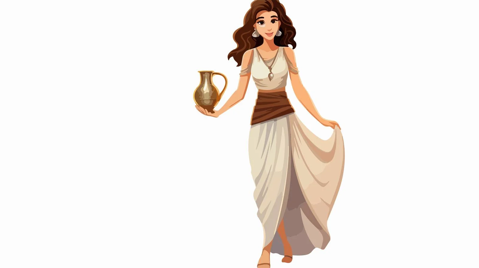 Ancient Greek Woman in Tunic Portrait — free download from Dotvec