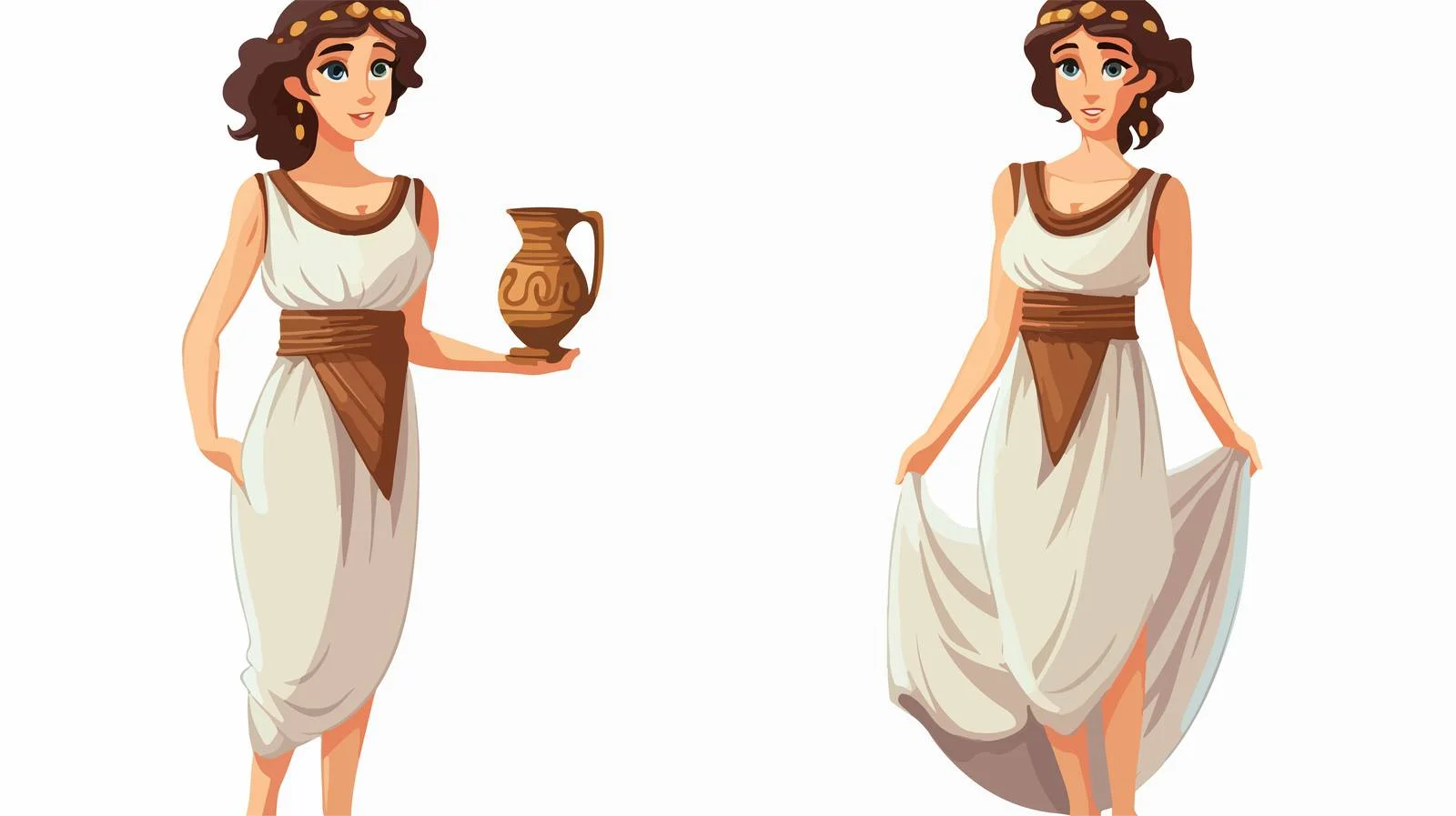 Ancient Greek Woman in Tunic Portrait — free download from Dotvec