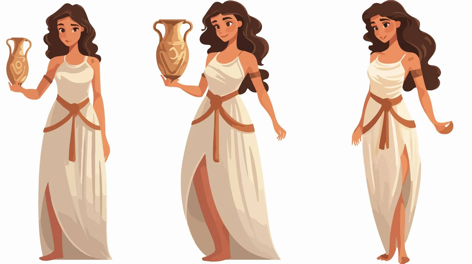 Ancient Greek Woman in Tunic Portrait — free download from Dotvec