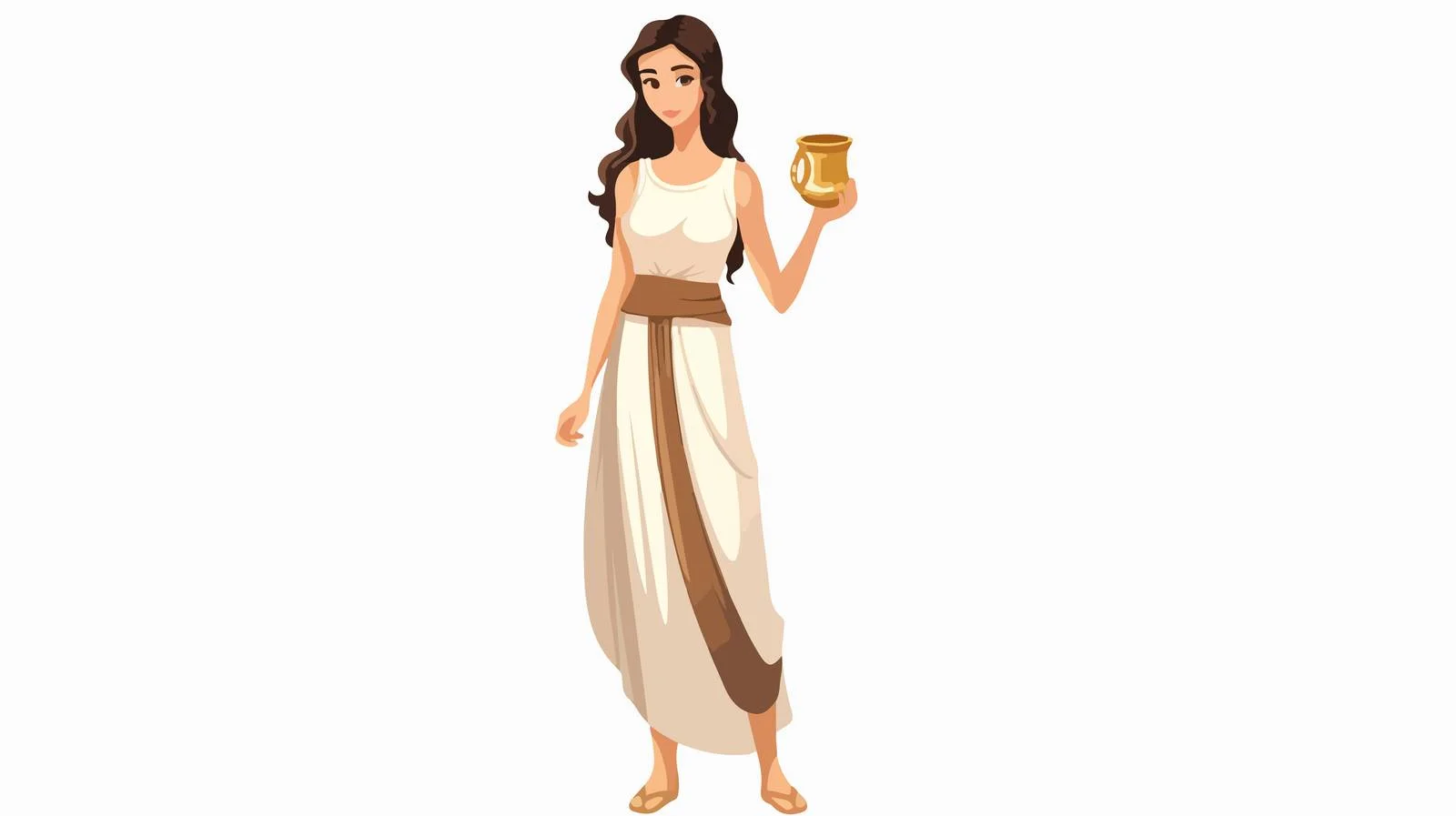 Ancient Greek Woman in Tunic Portrait — free download from Dotvec