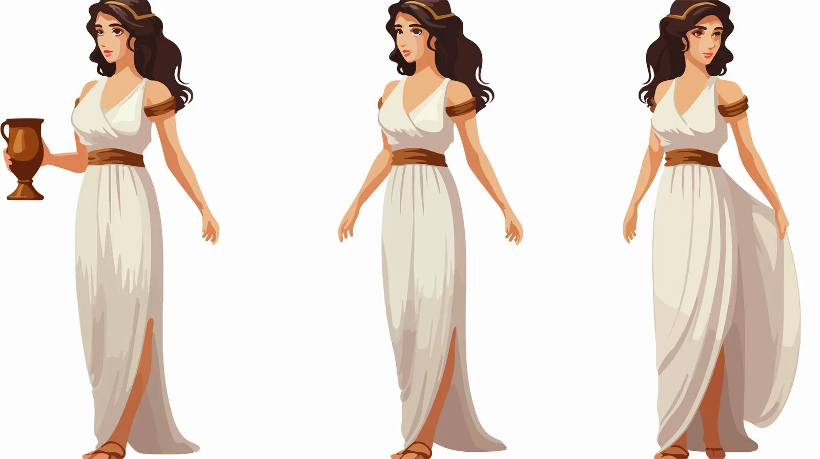 Ancient Greek Woman in Tunic Portrait — free download from Dotvec
