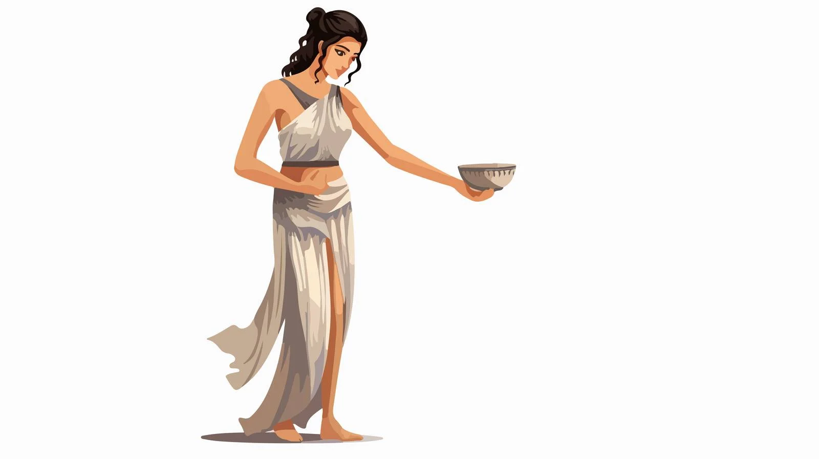 Ancient Greek Woman in Tunic Portrait — free download from Dotvec