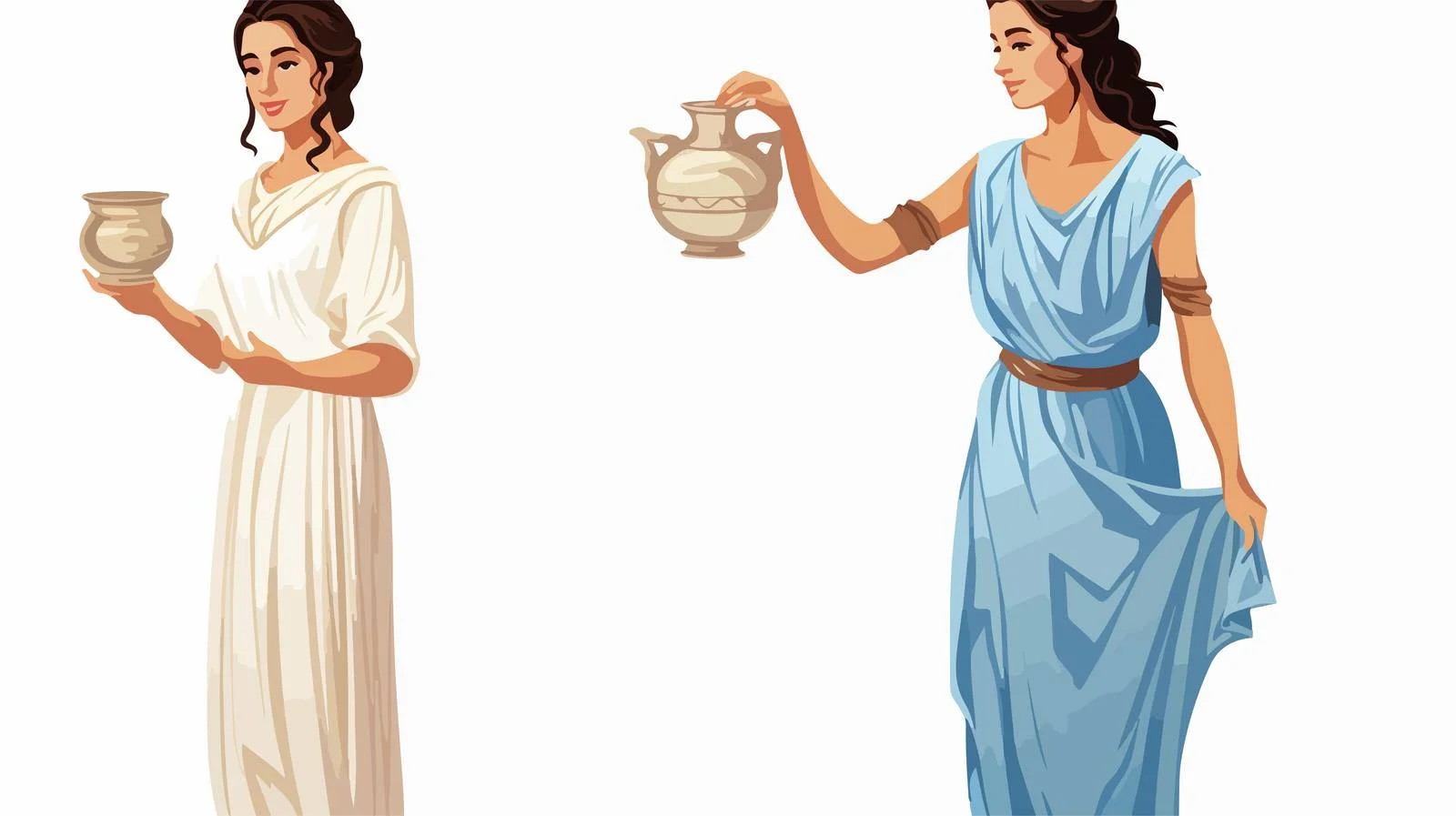 Ancient Greek Woman in Tunic Portrait — free download from Dotvec