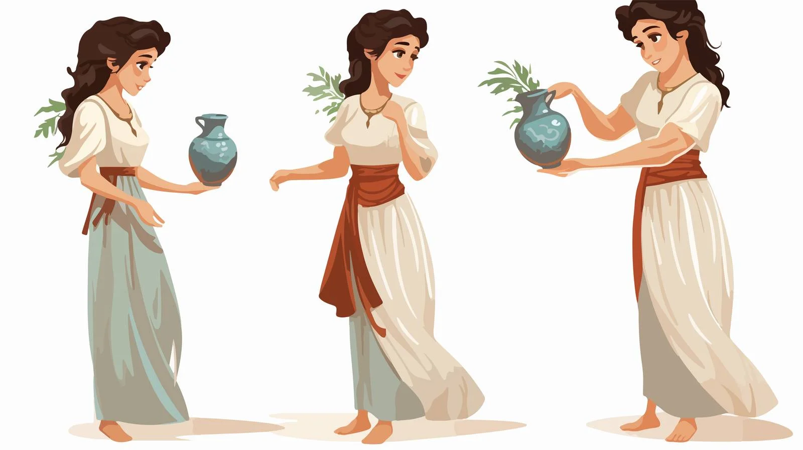 Ancient Greek Woman in Tunic Portrait — free download from Dotvec