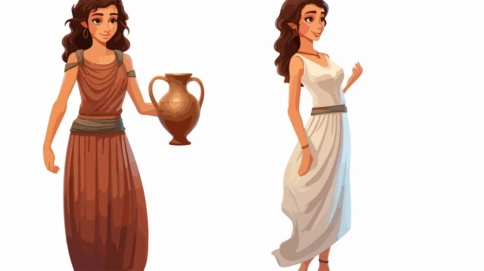 Ancient Greek Woman in Tunic — free download from Dotvec