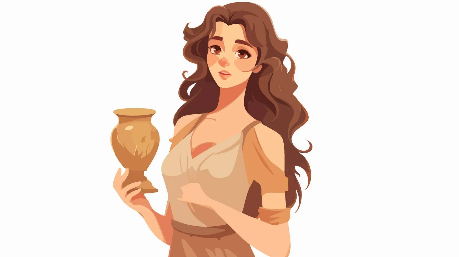 Ancient Greek Woman Holding Pose — free download from Dotvec