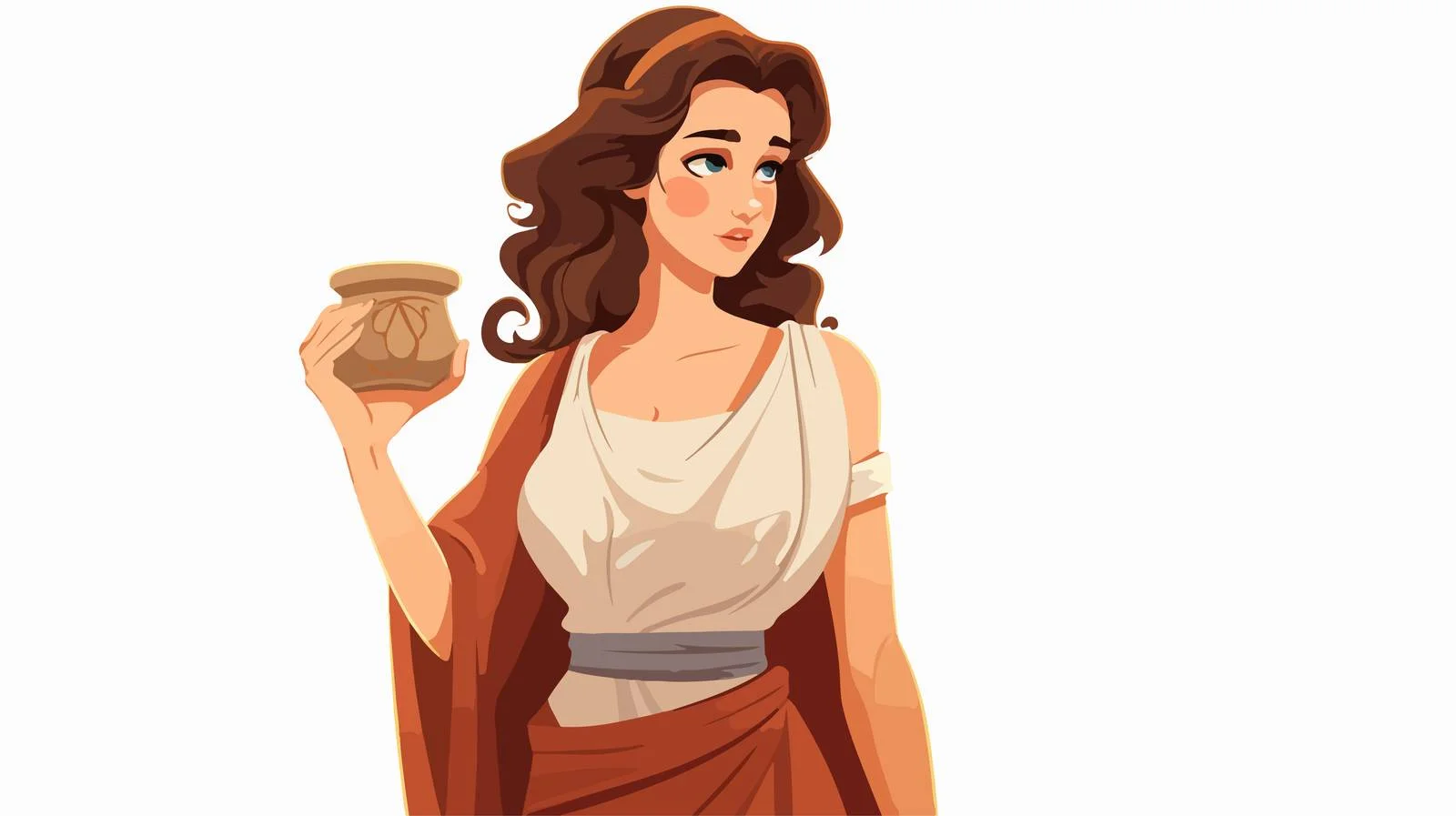 Ancient Greek Woman Holding Pose — free download from Dotvec