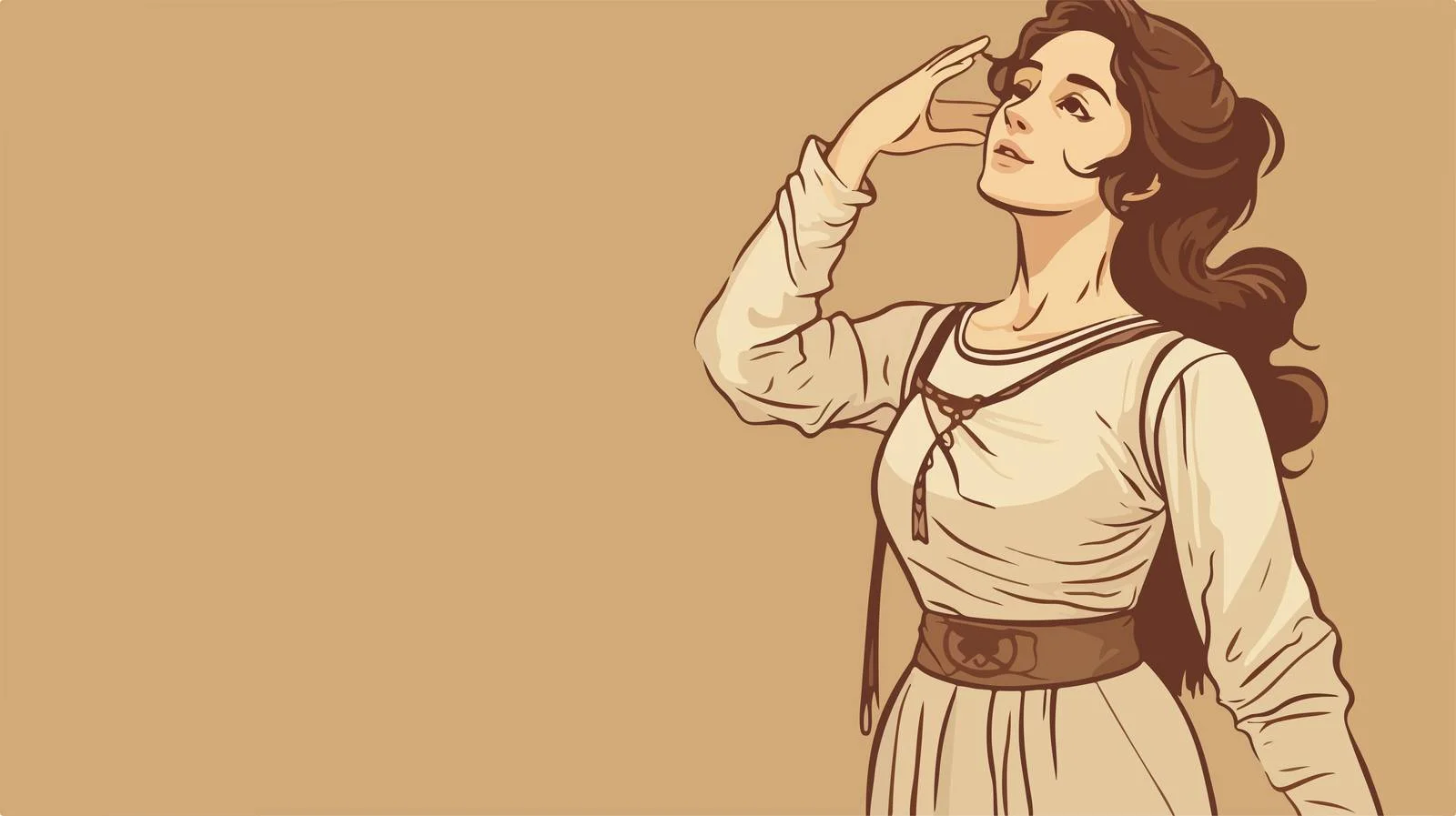 Expressive Young Woman in Tunic — free download from Dotvec