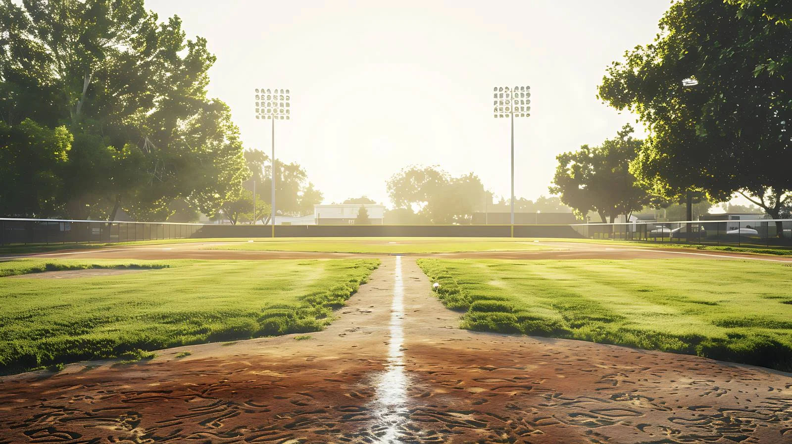 Scenic youth baseball field from home plate — free download from Dotvec