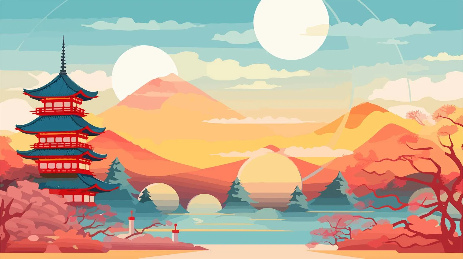 Japanese Cartoon Sunlight Abstract Background — free download from Dotvec