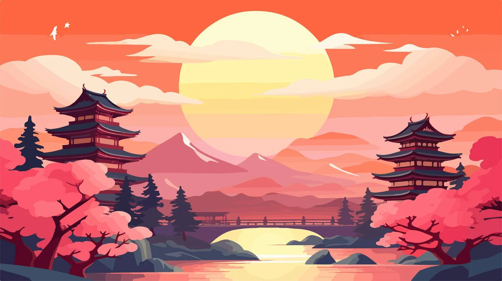 Abstract Cartoon Sunlight Background Japan Style — free download from Dotvec