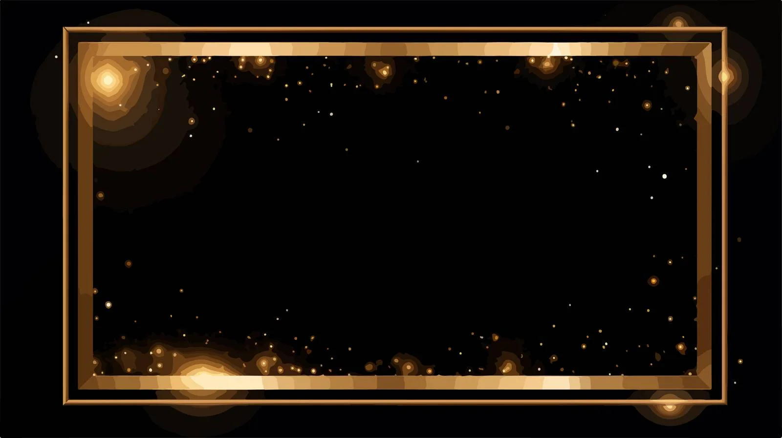 Abstract Golden Frame with Glittering Lights — free download from Dotvec