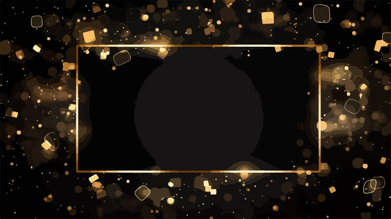 Abstract Golden Signs Glittering Lights Frame — free download from Dotvec