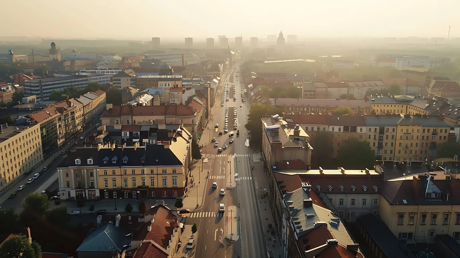 Elevated view showcasing Lodz city architecture — free download from Dotvec