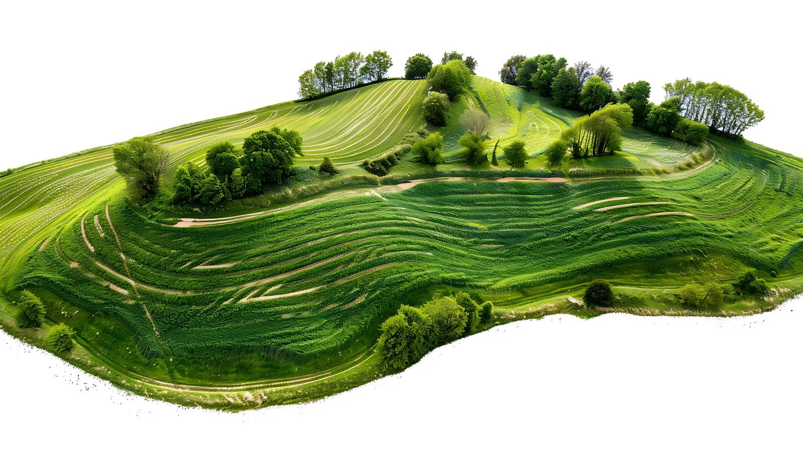 Aerial Spring Fields Over White Background — free download from Dotvec