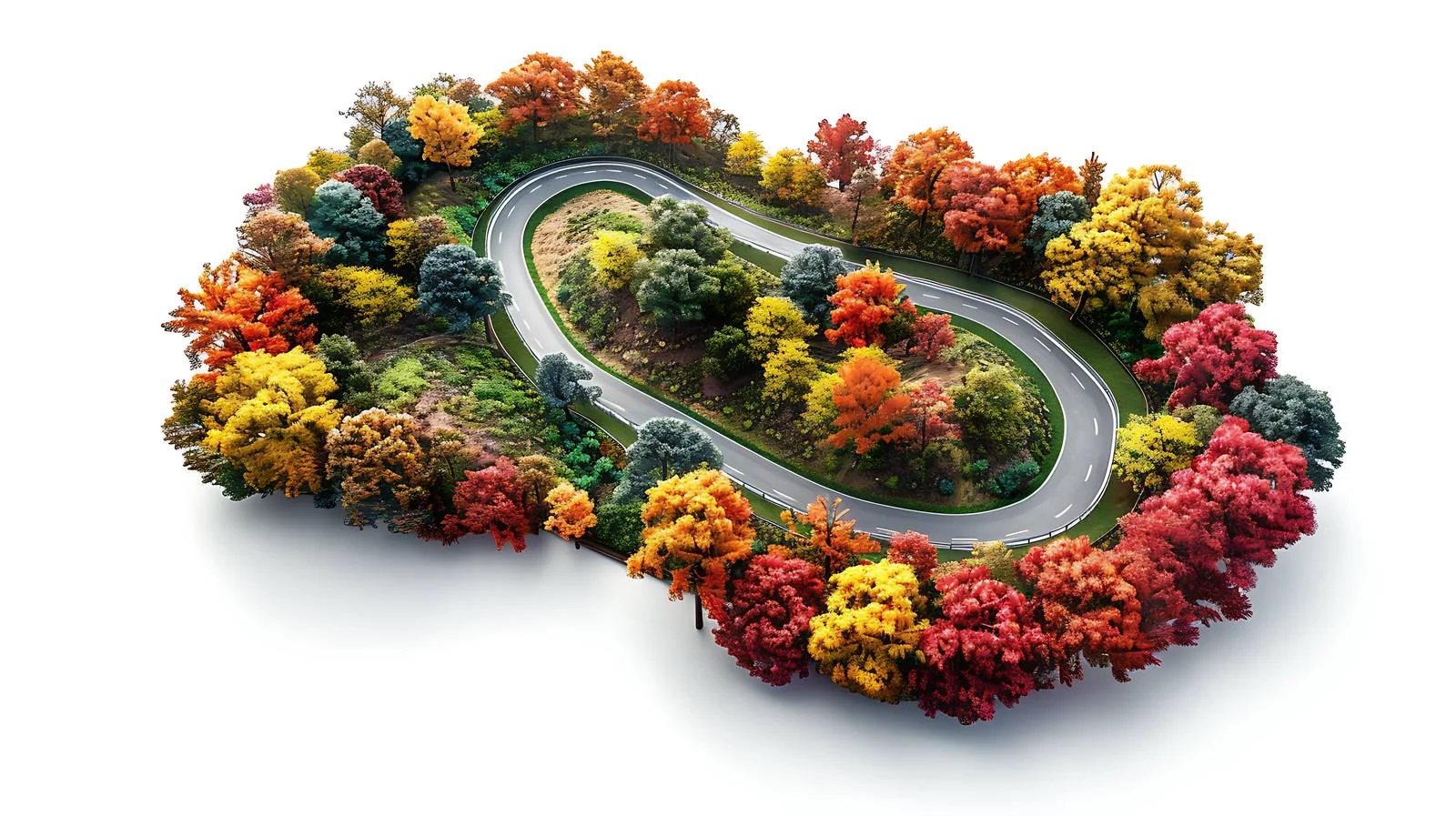 Autumn Aerial View of Curving Road — free download from Dotvec