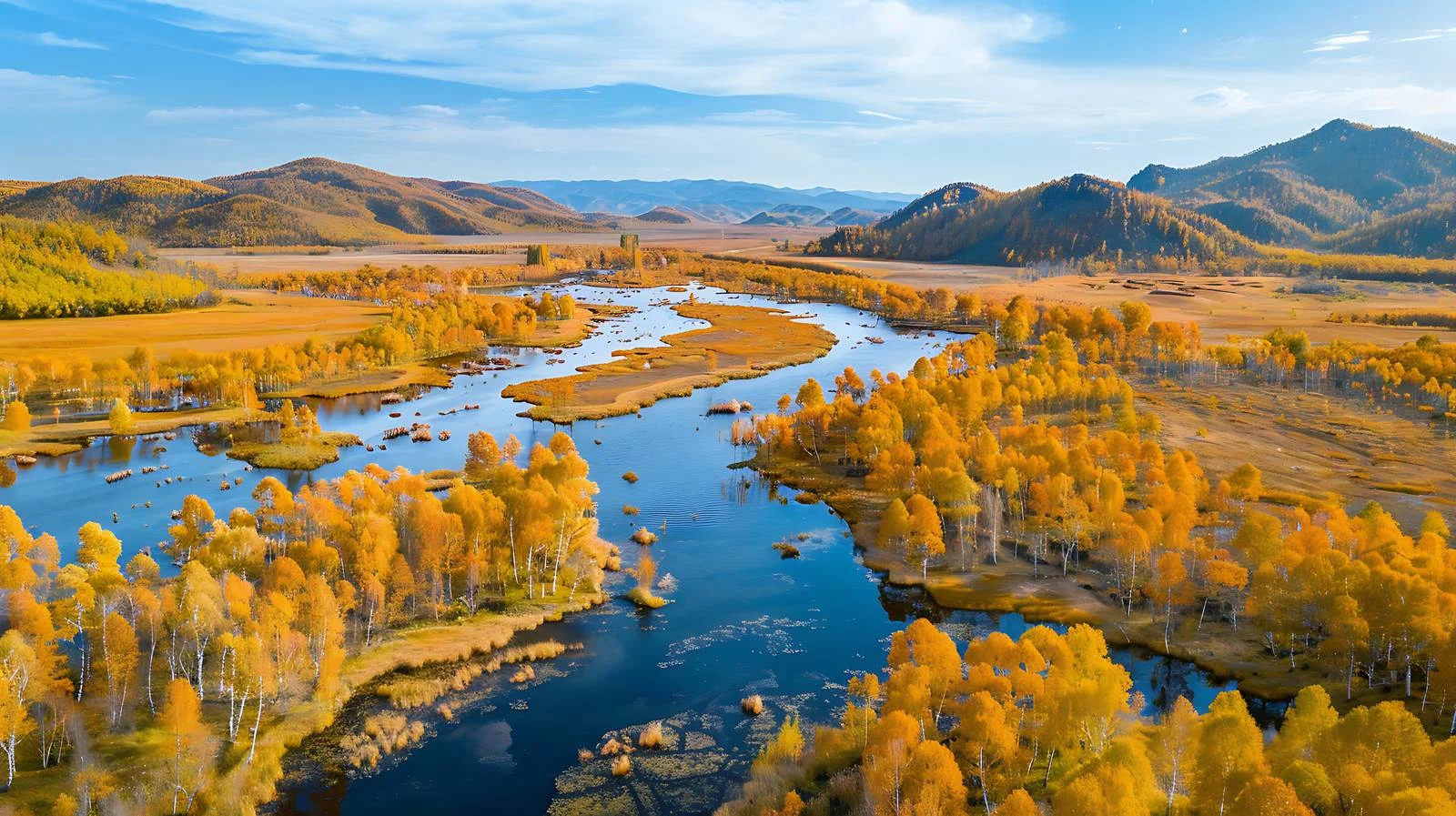 Captivating Aerial View of Jiayin Autumn — free download from Dotvec