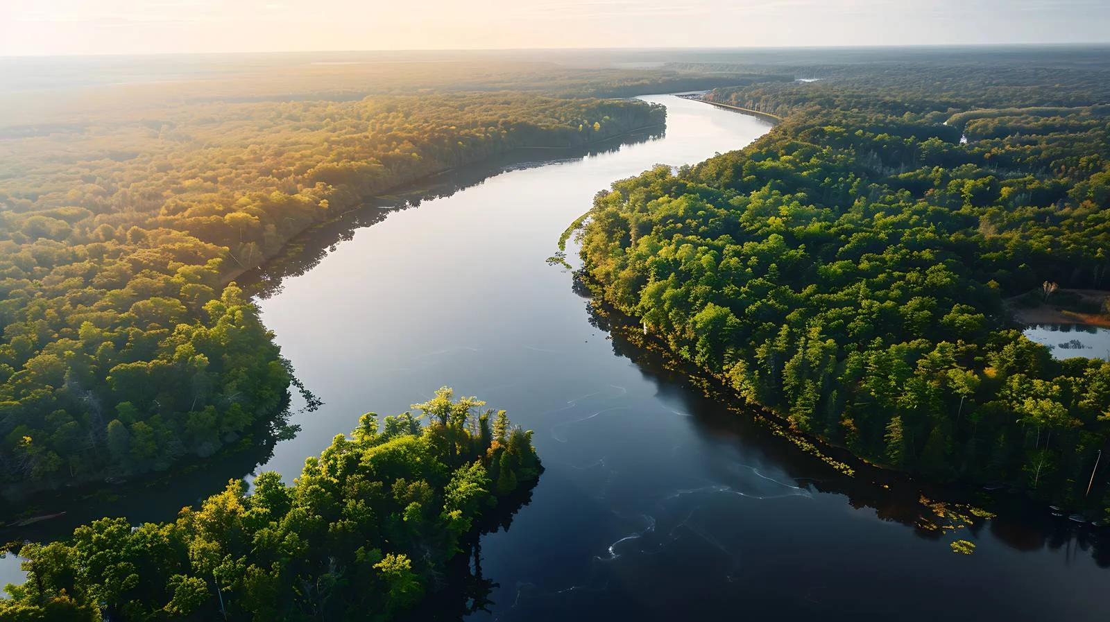 Scenic aerial view of Northern Minnesota's Mississippi — free download from Dotvec