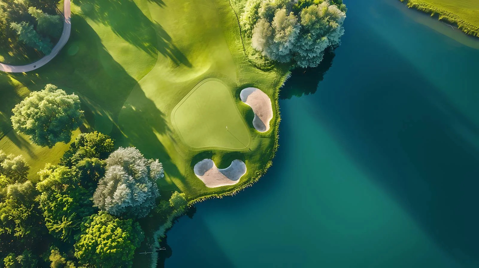 Scenic Golf Course Hole Overlooking Sand Traps — free download from Dotvec