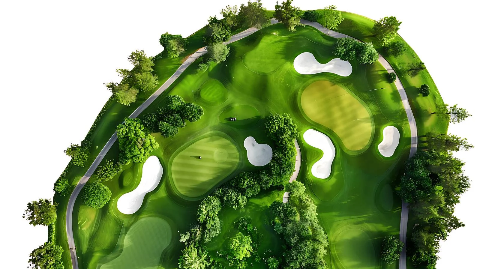 Scenic Aerial Golf Course Over White — free download from Dotvec