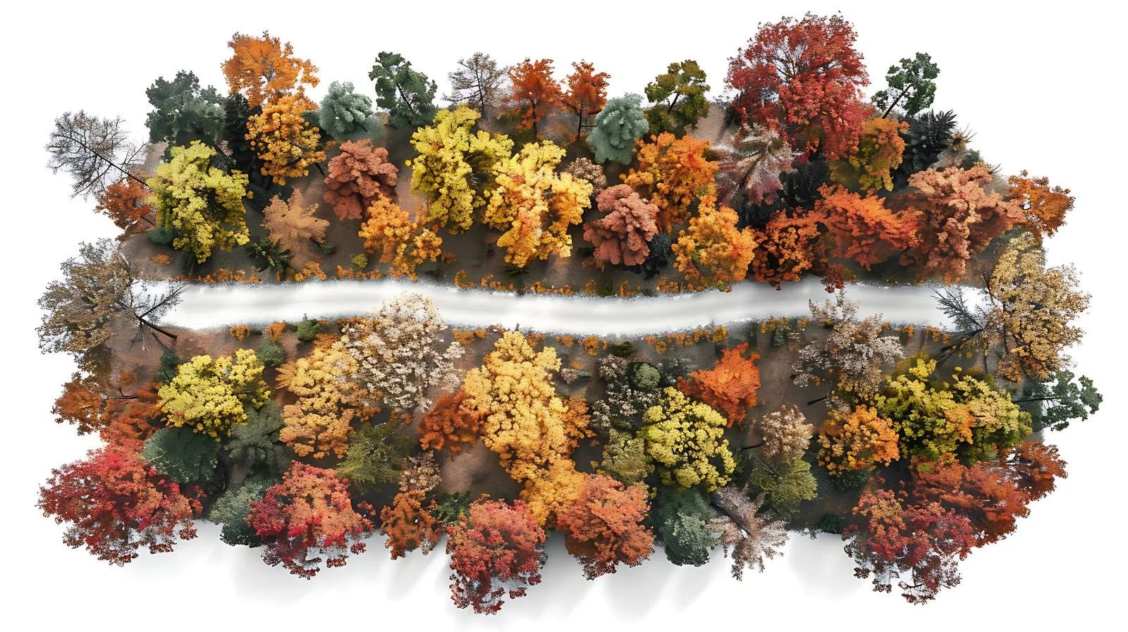 Autumn Landscape with Road Through Trees — free download from Dotvec