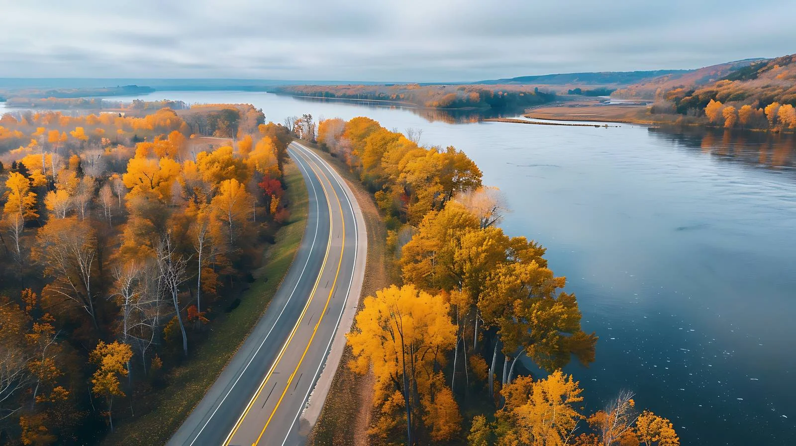 Scenic Mississippi River Road Aerial View — free download from Dotvec