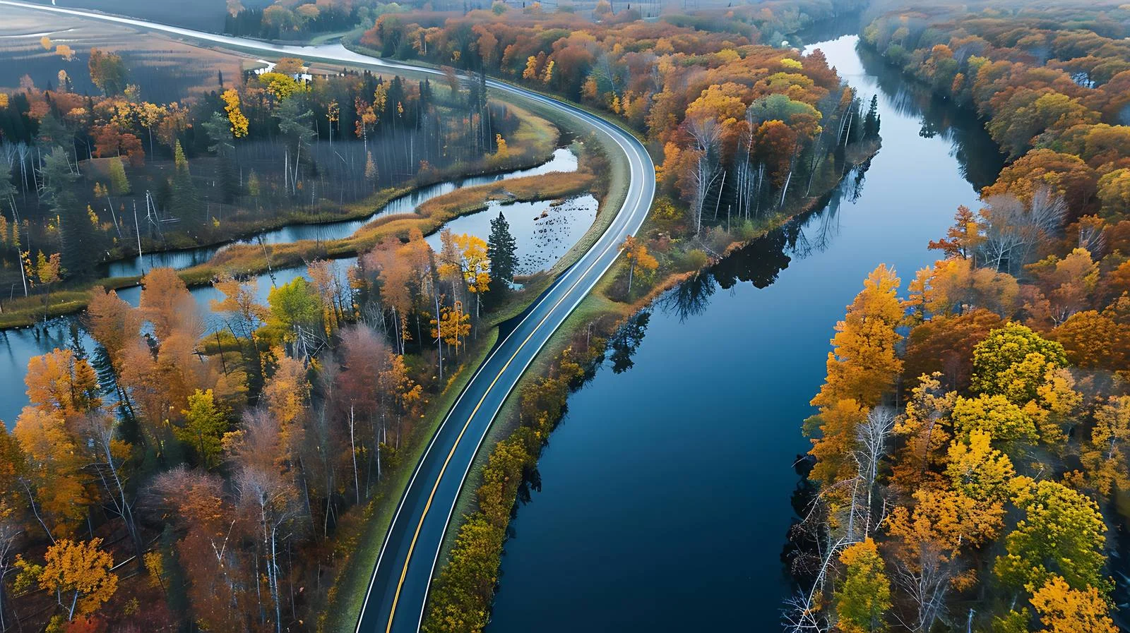 Scenic Bend in Road Along Mississippi — free download from Dotvec