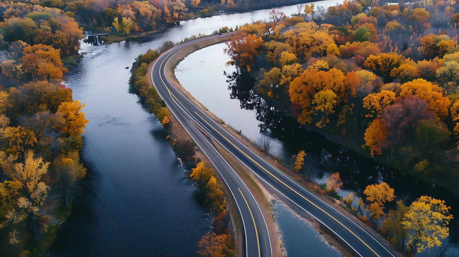 Scenic River Road Bends Along Mississippi — free download from Dotvec
