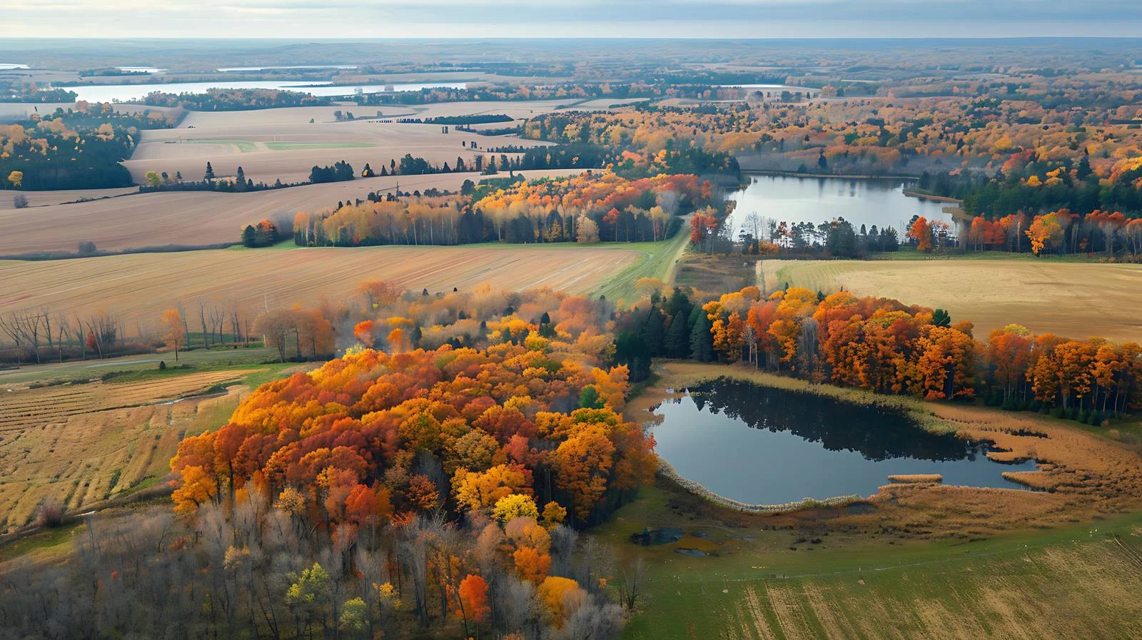 Autumn Landscape with Fields and Trees — free download from Dotvec