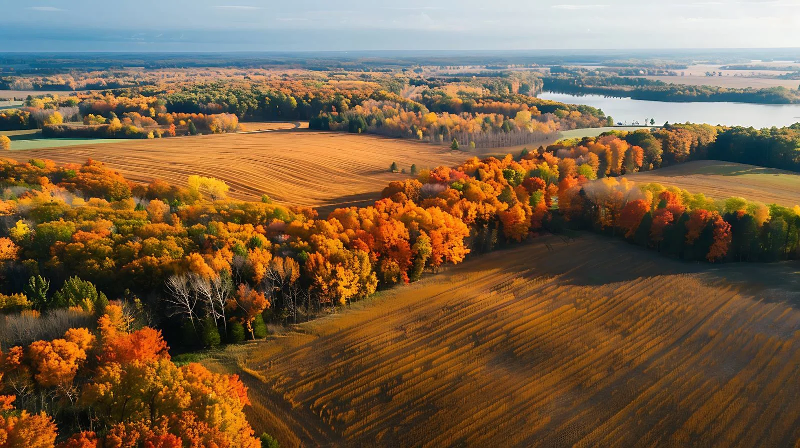 Autumnal Fields and Trees from Aerial Perspective — free download from Dotvec