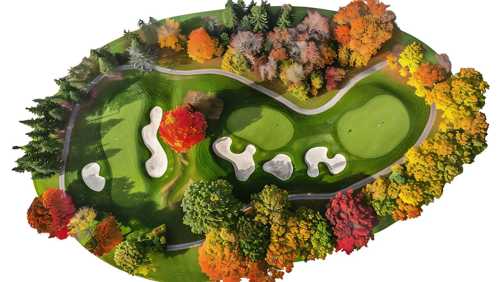 Autumn Aerial View of Golf Course — free download from Dotvec