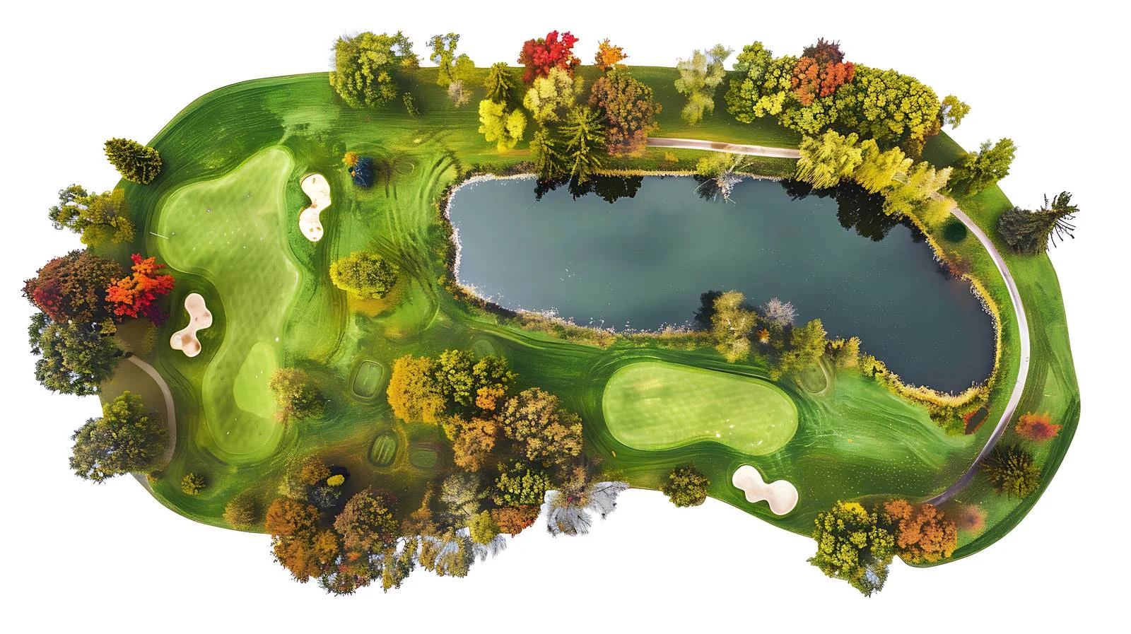 Scenic Autumn Golf Course Aerial View — free download from Dotvec