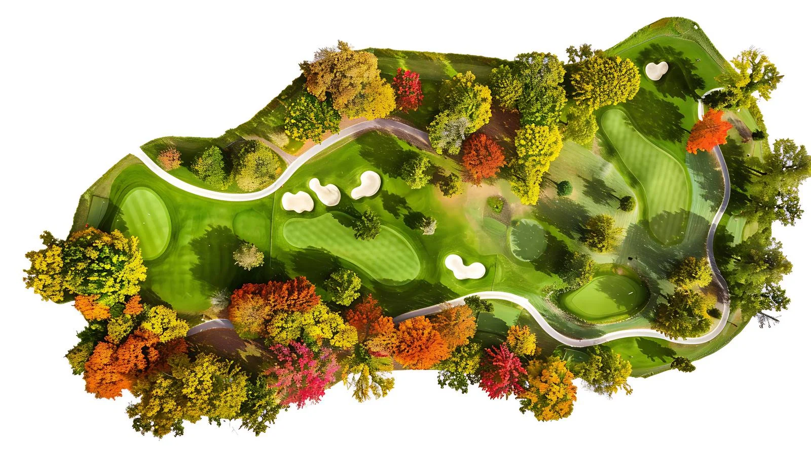 Autumn Aerial Golf Course Landscape View — free download from Dotvec