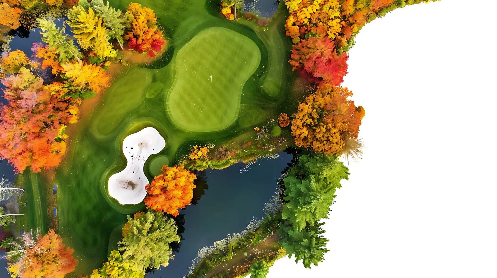 Scenic Aerial View of Autumn Golf Course — free download from Dotvec