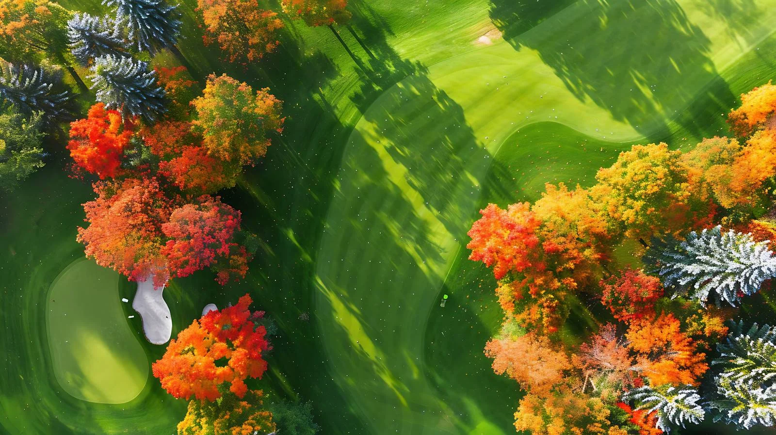 Scenic Fall Golf Course Aerial View — free download from Dotvec