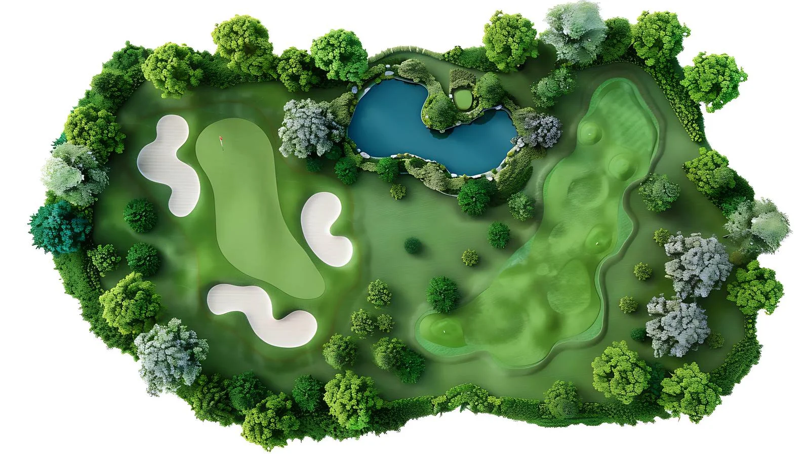 Bird's-eye View of Golf Course Traps — free download from Dotvec