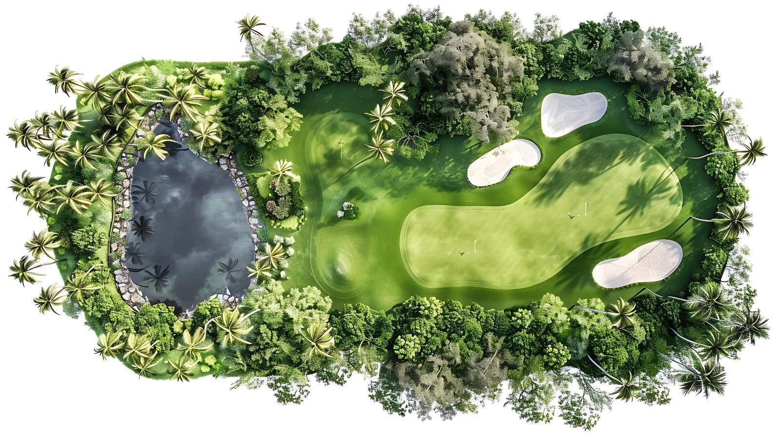 Elevated Perspective of Golf Course Hazards — free download from Dotvec