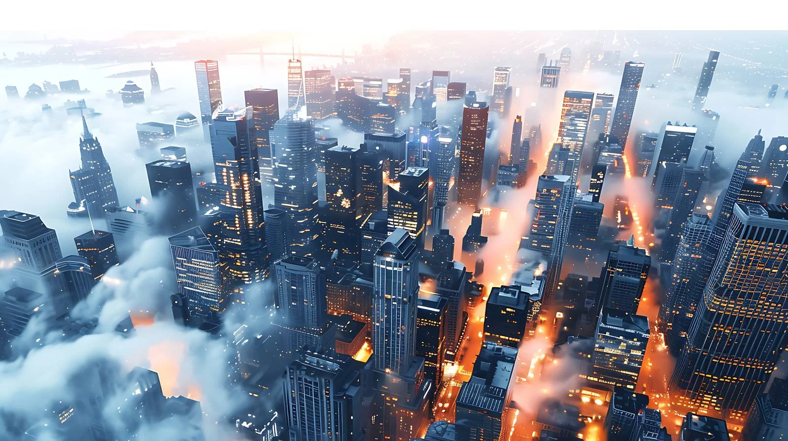 Nighttime Cityscape Glowing Under Evening Sky – free urbanization image from Dotvec