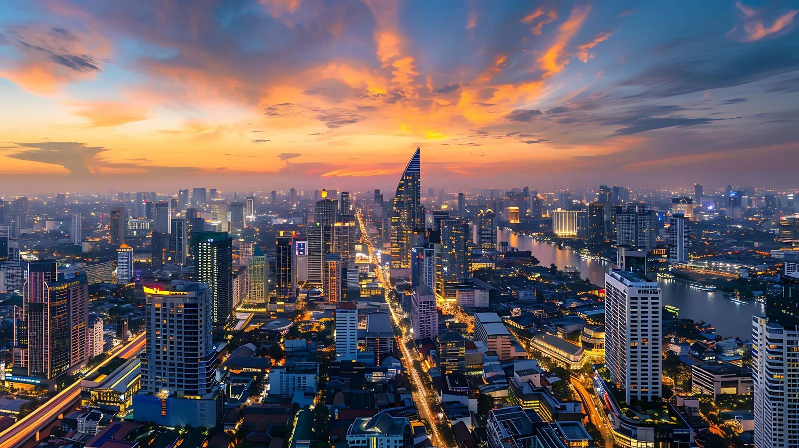 Night Cityscape Lights Illuminate Skyline View — free download from Dotvec