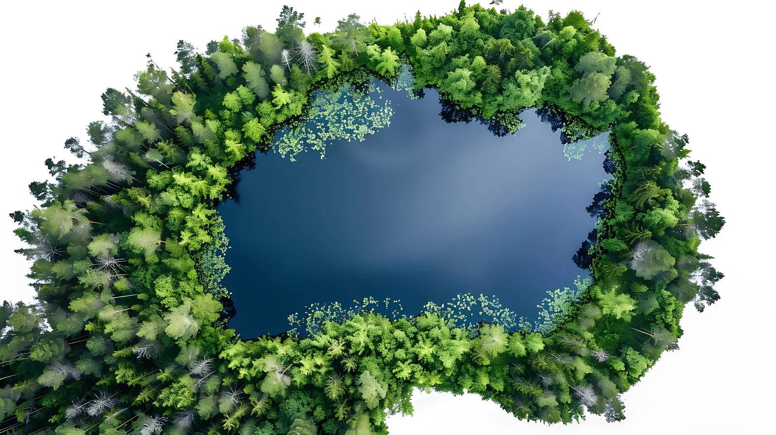Serene Lake Amidst Forest Canopy Isolation — free download from Dotvec