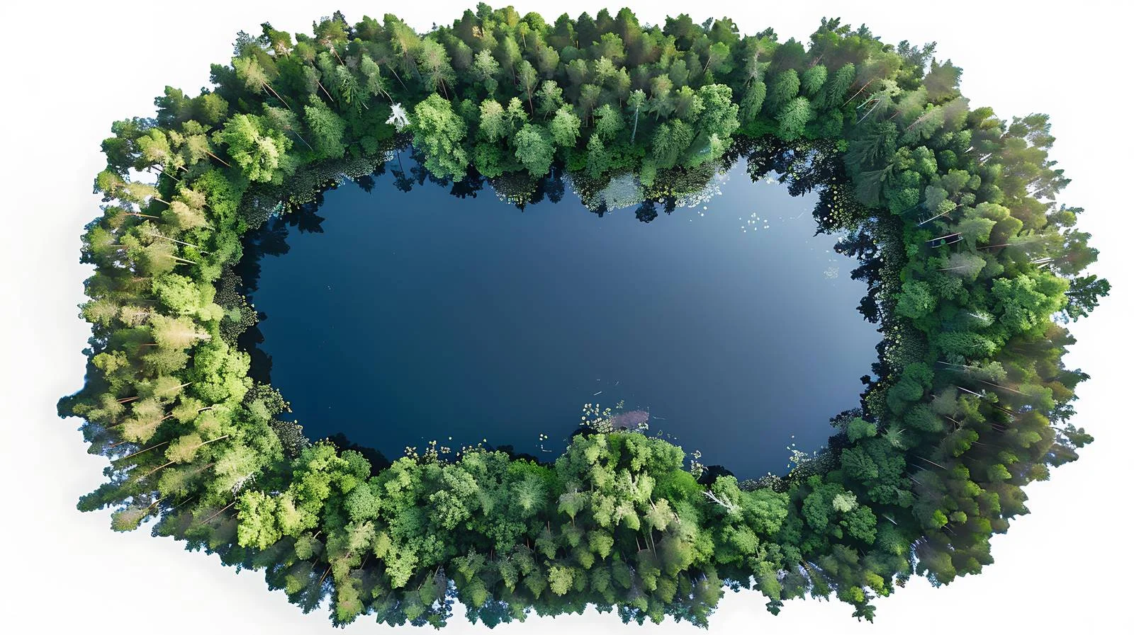 Serenity: Aerial Forest-Lake Contrast — free download from Dotvec