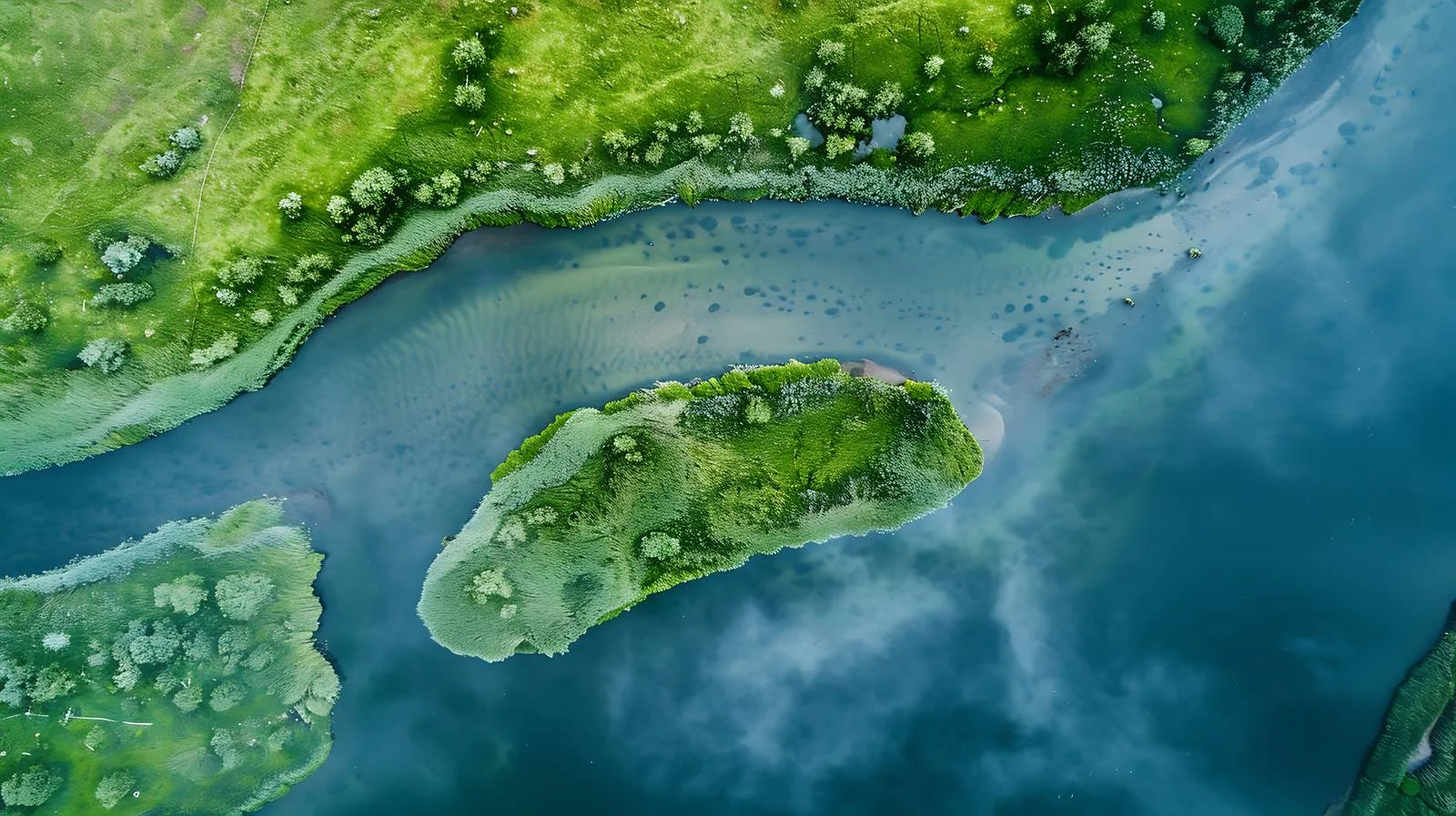 Serenity of Morning River from Above — free download from Dotvec