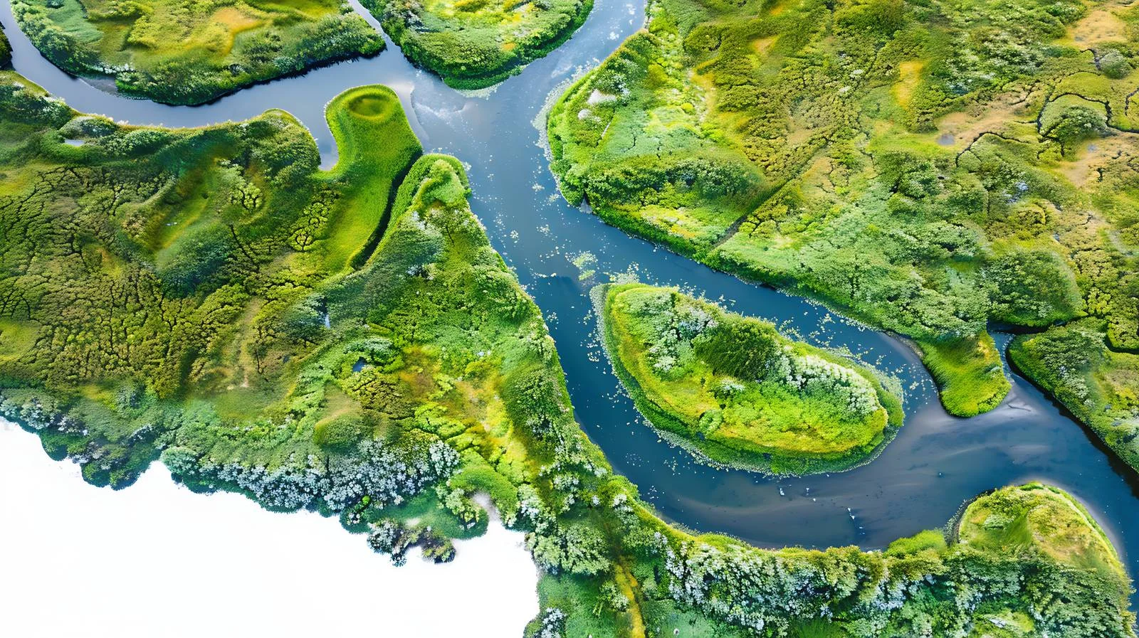 Scenic Aerial River Landscape in Summer — free download from Dotvec