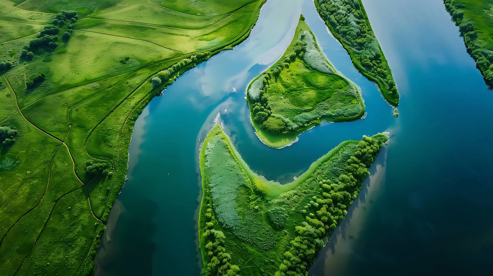 Tranquil Aerial View of Summer River — free download from Dotvec