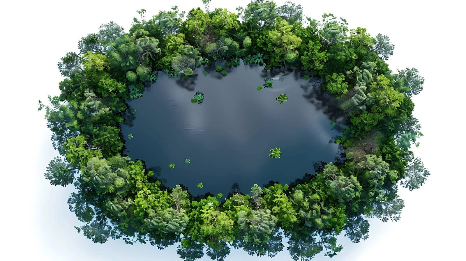 Serene Lake Amidst Forest Clearing Viewed From Above — free download from Dotvec